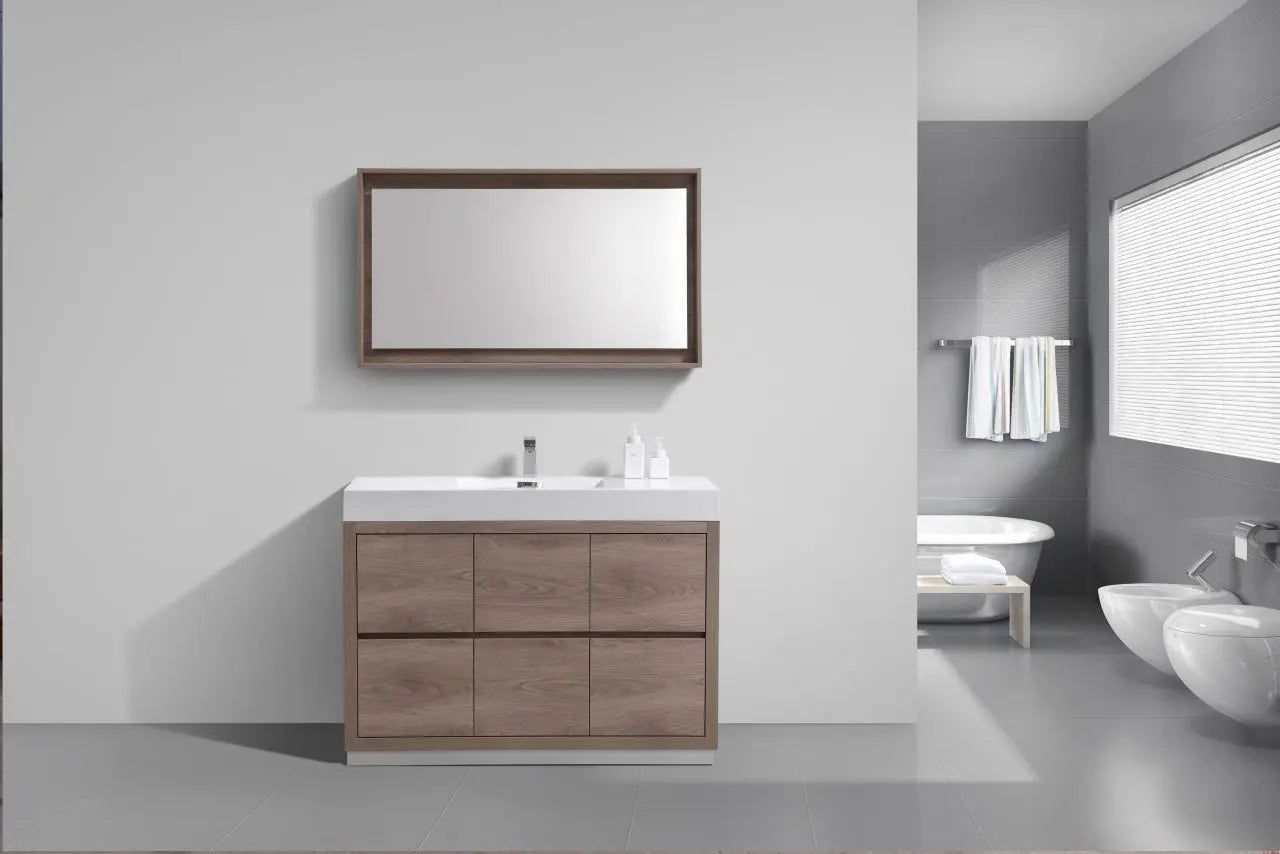 Kube Bath Bliss 48″ Butternut Free Standing Modern Bathroom Vanity - Plumbing Market