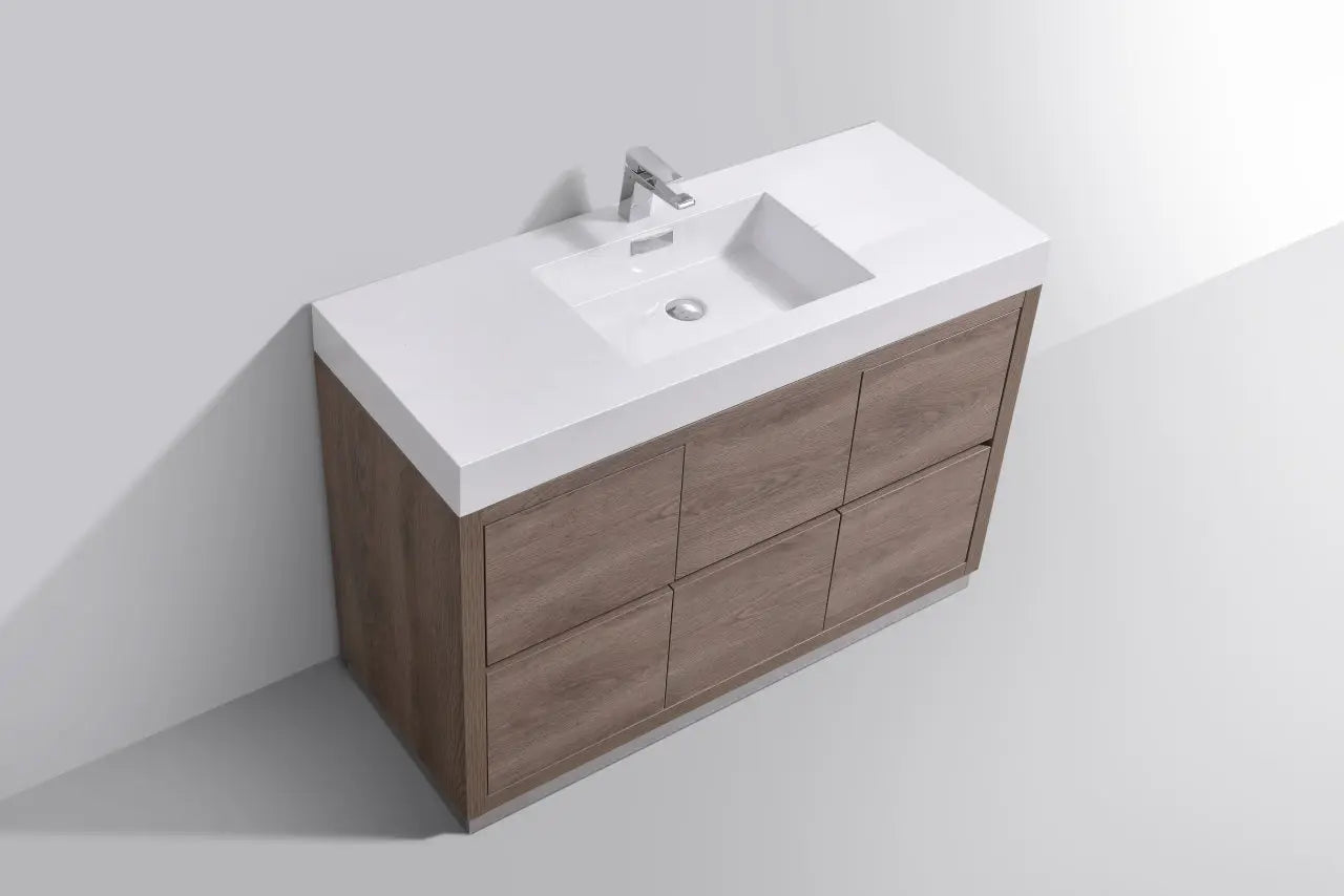 Kube Bath Bliss 48″ Butternut Free Standing Modern Bathroom Vanity - Plumbing Market