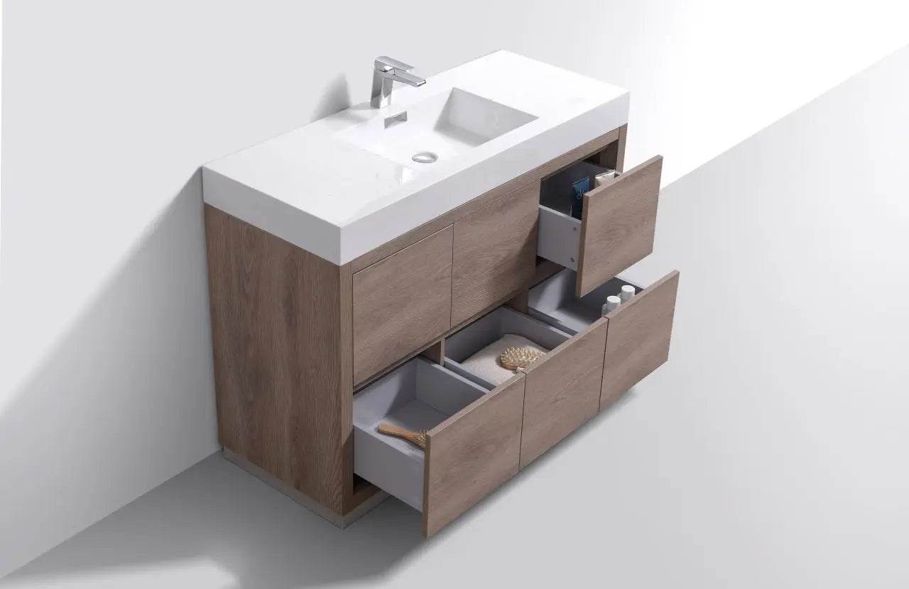 Kube Bath Bliss 48″ Butternut Free Standing Modern Bathroom Vanity - Plumbing Market
