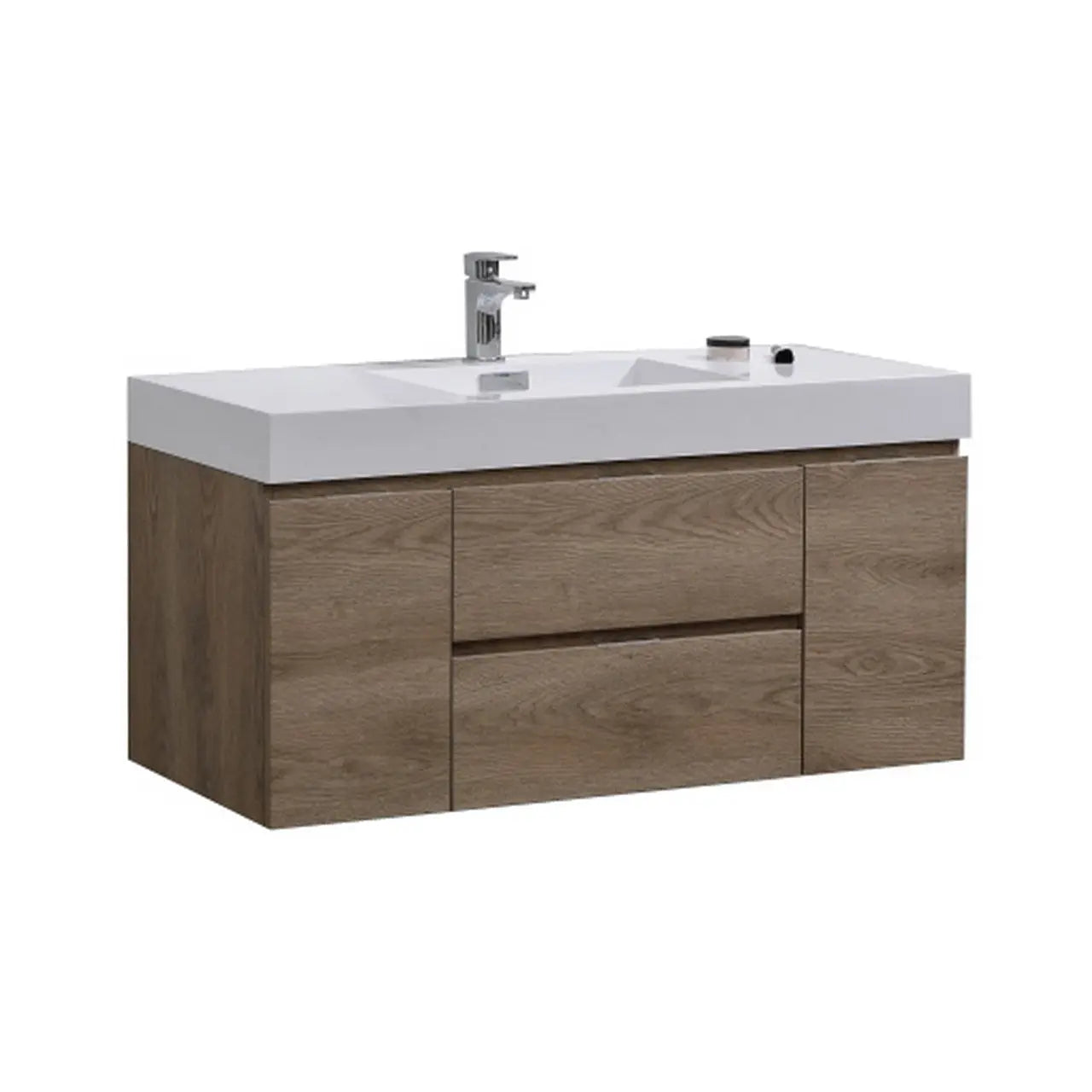 Kube Bath Bliss 48″ Butternut Wall Mount Single Sink Modern Bathroom Vanity - Plumbing Market