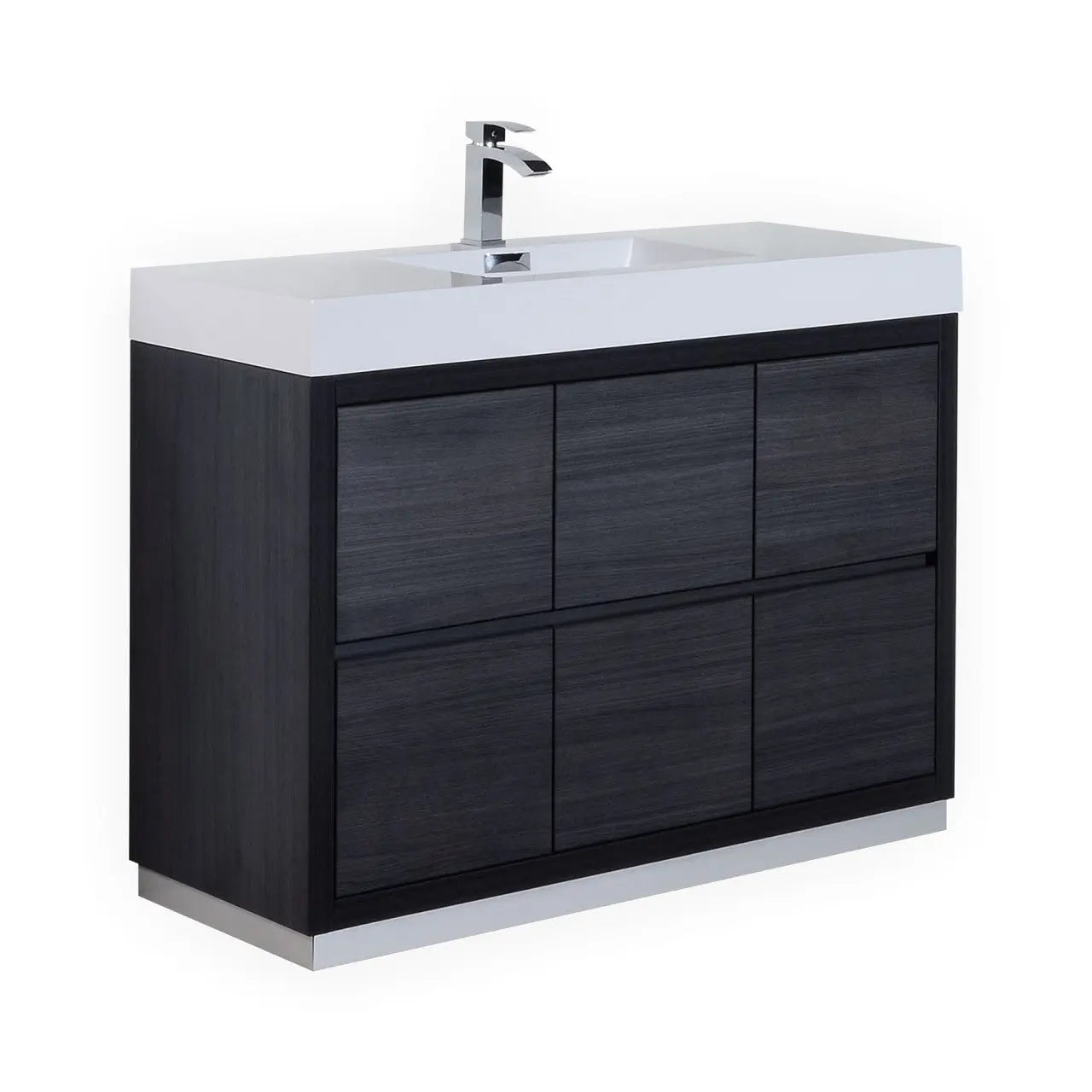 Kube Bath Bliss 48″ Gray Oak Free Standing Modern Bathroom Vanity - Plumbing Market