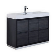 Kube Bath Bliss 48″ Gray Oak Free Standing Modern Bathroom Vanity - Plumbing Market
