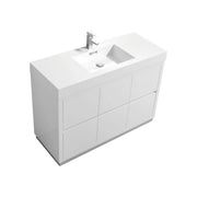 Kube Bath Bliss 48″ High Gloss White Free Standing Modern Bathroom Vanity - Plumbing Market