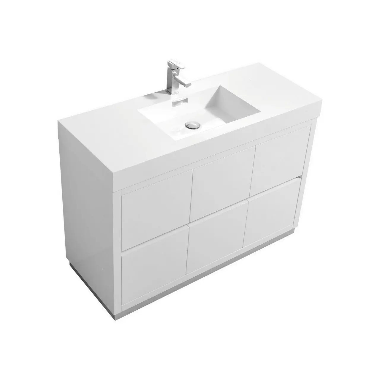 Kube Bath Bliss 48″ High Gloss White Free Standing Modern Bathroom Vanity - Plumbing Market