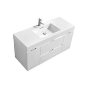 Kube Bath Bliss 48″ High Gloss White Wall Mount Modern Bathroom Vanity - Plumbing Market