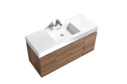 Kube Bath Bliss 48″ Honey Oak Wall Mount Single Sink Modern Bathroom Vanity - Plumbing Market