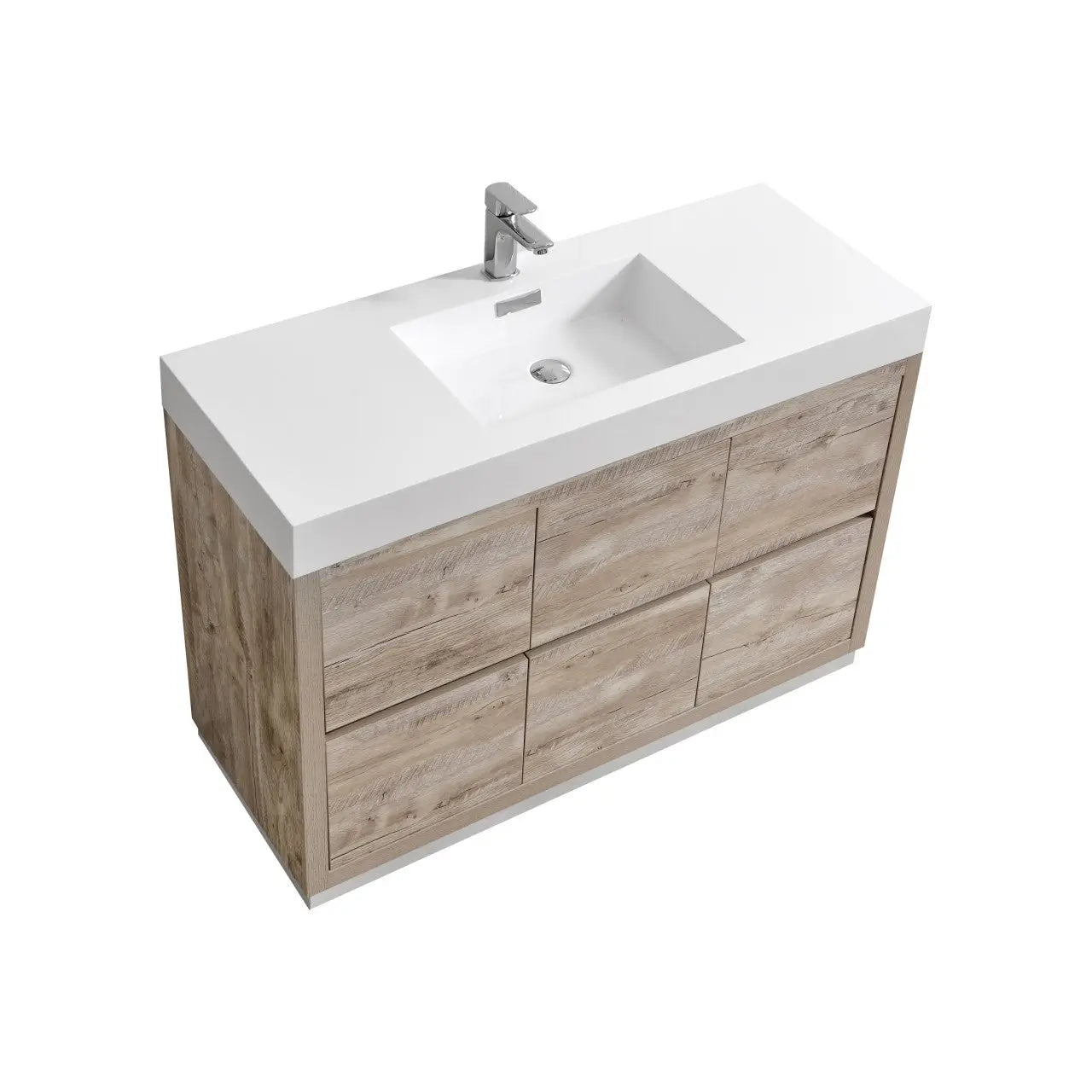 Kube Bath Bliss 48″ Nature Wood Floor Mount Modern Bathroom Vanity - Plumbing Market