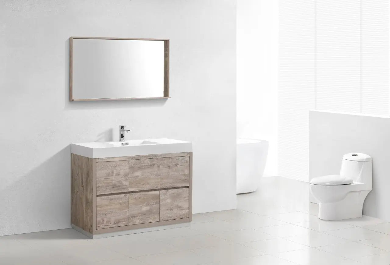Kube Bath Bliss 48″ Nature Wood Floor Mount Modern Bathroom Vanity - Plumbing Market