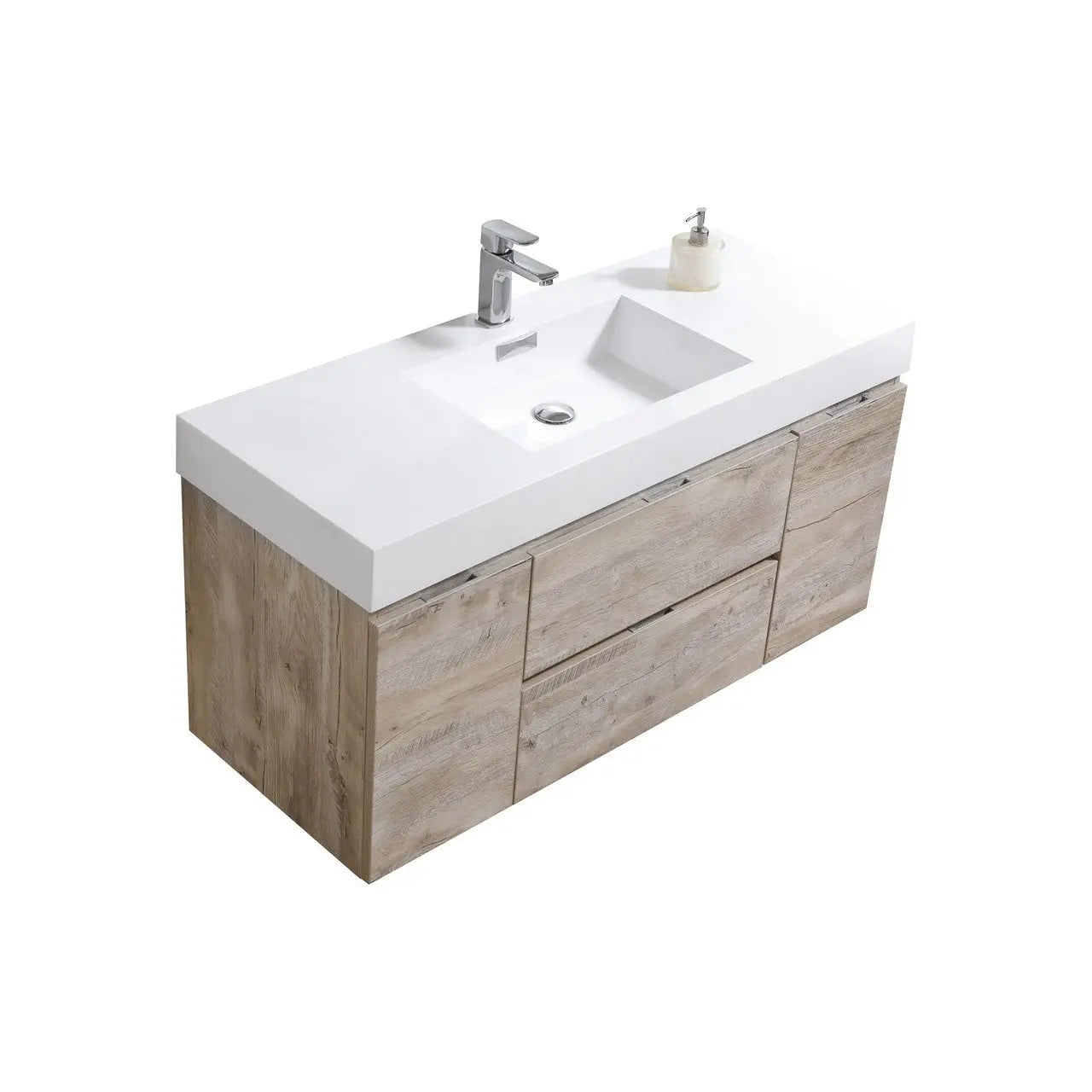 Kube Bath Bliss 48″ Nature Wood Wall Mount Single Sink Modern Bathroom Vanity - Plumbing Market