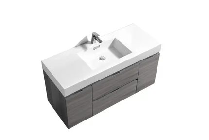 Kube Bath Bliss 48" Vulcan Ash Grey Wall Mount Modern Bathroom Vanity - Plumbing Market