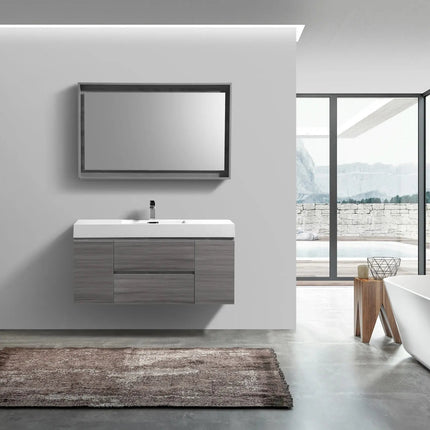 Kube Bath Bliss 48" Vulcan Ash Grey Wall Mount Modern Bathroom Vanity - Plumbing Market