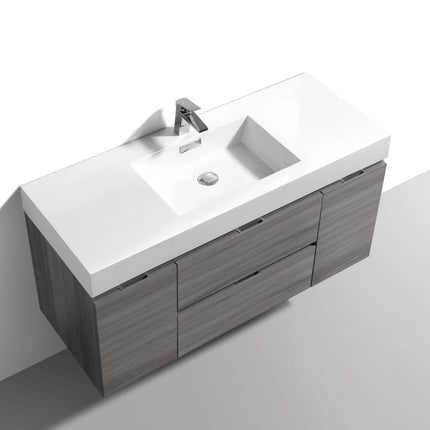 Kube Bath Bliss 48" Vulcan Ash Grey Wall Mount Modern Bathroom Vanity - Plumbing Market