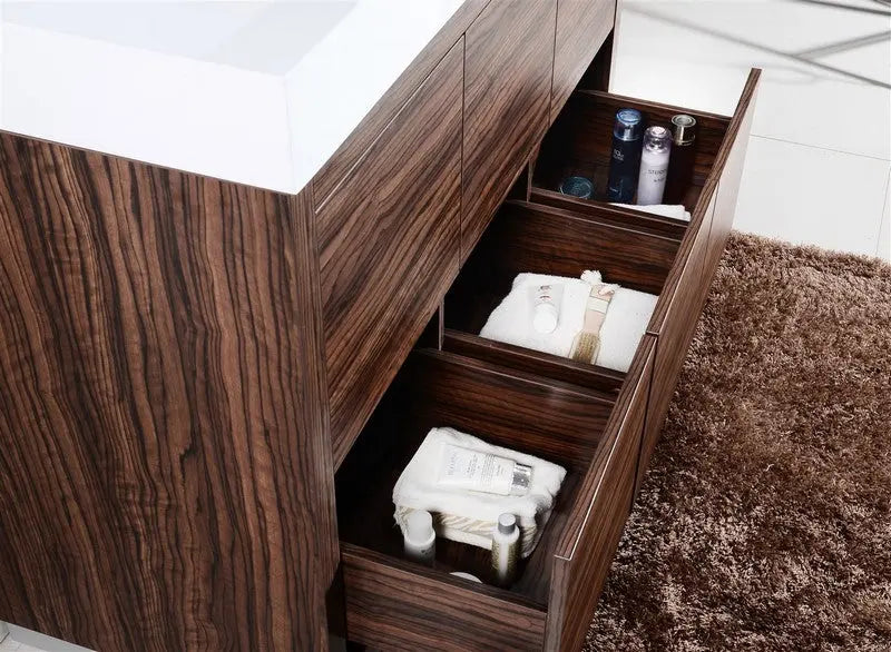 Kube Bath Bliss 48″ Walnut Free Standing Modern Bathroom Vanity - Plumbing Market