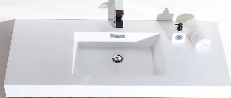 Kube Bath Bliss 48″ Walnut Free Standing Modern Bathroom Vanity - Plumbing Market