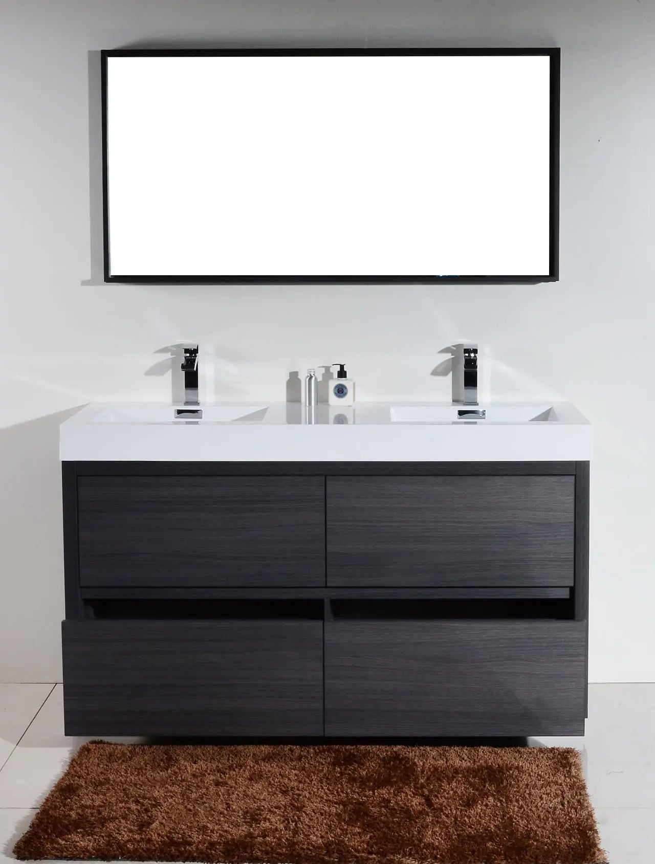 Kube Bath Bliss 60″ Double Sink Gray Oak Free Standing Modern Bathroom Vanity - Plumbing Market