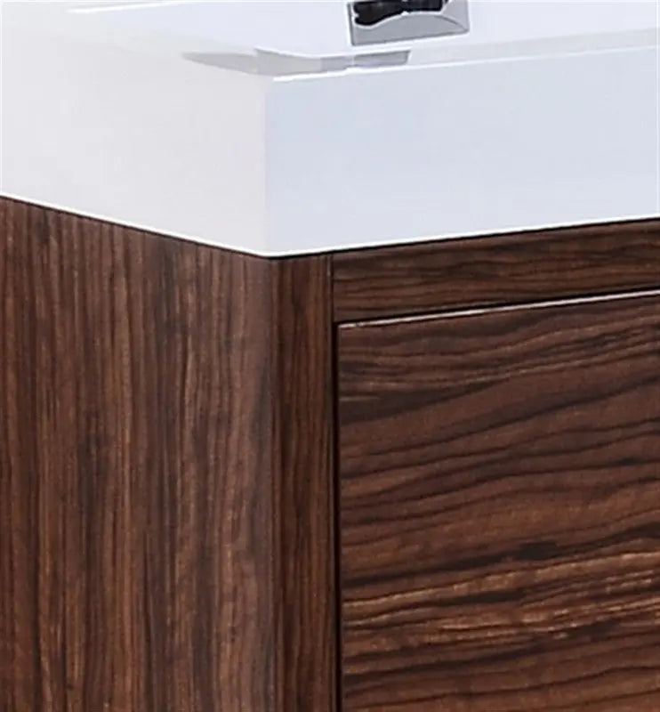 Kube Bath Bliss 60″ Double Sink Walnut Free Standing Modern Bathroom Vanity - Plumbing Market
