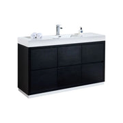 Kube Bath Bliss 60″ Single Sink Black Free Standing Modern Bathroom Vanity - Plumbing Market
