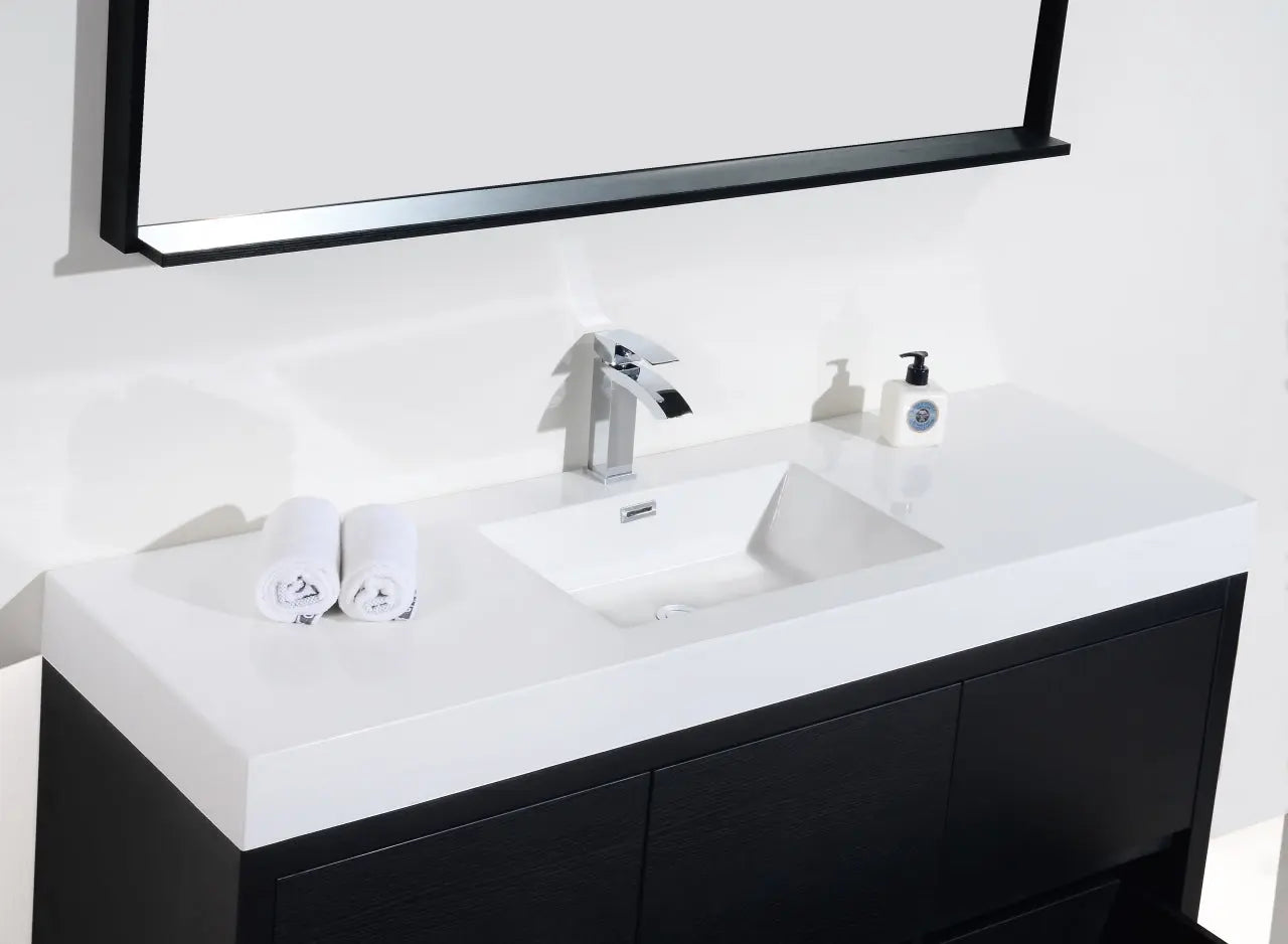 Kube Bath Bliss 60″ Single Sink Black Free Standing Modern Bathroom Vanity - Plumbing Market