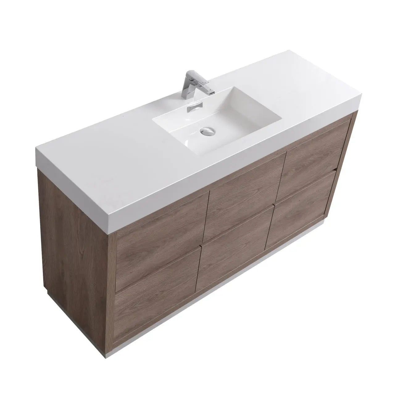 Kube Bath Bliss 60″ Single Sink Butternut Floor Mount Modern Bathroom Vanity - Plumbing Market