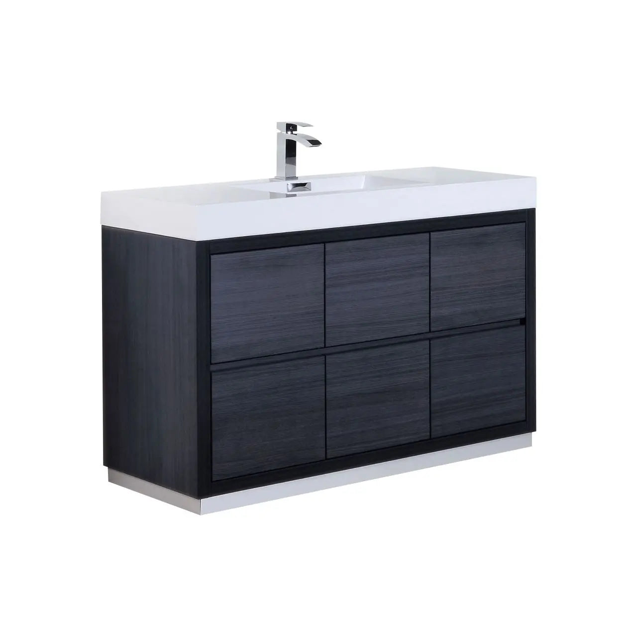 Kube Bath Bliss 60″ Single Sink Gray Oak Free Standing Modern Bathroom Vanity - Plumbing Market