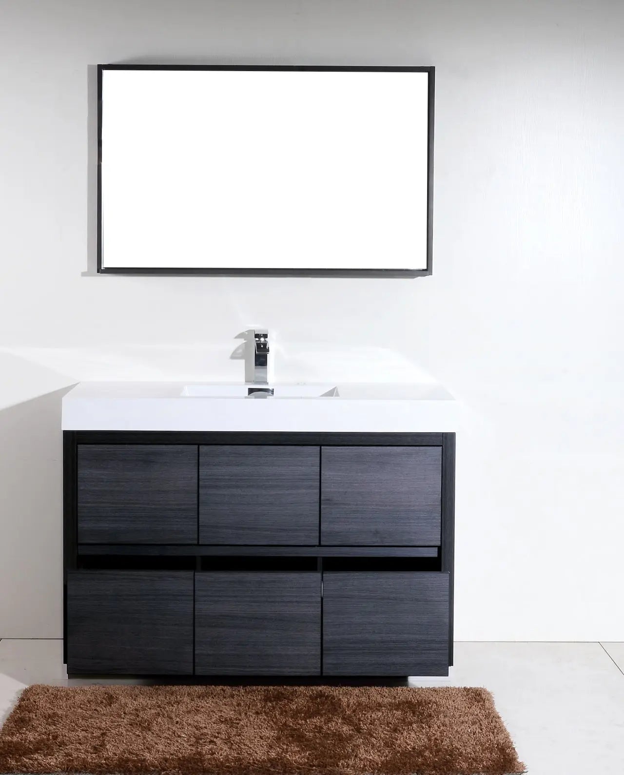 Kube Bath Bliss 60″ Single Sink Gray Oak Free Standing Modern Bathroom Vanity - Plumbing Market