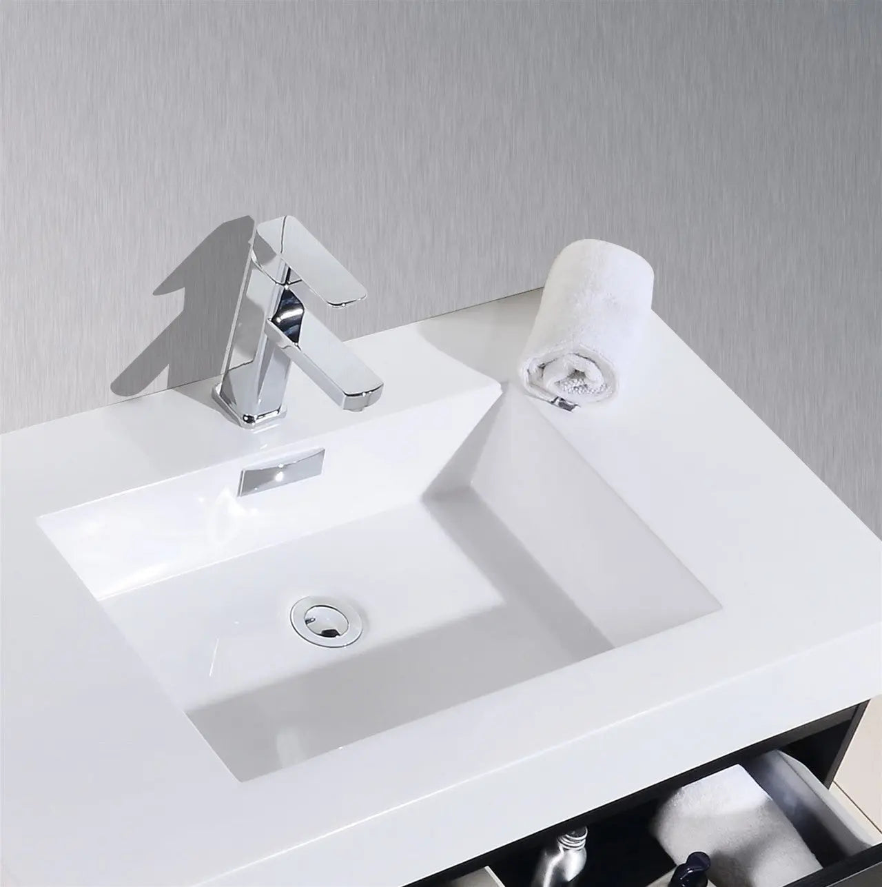 Kube Bath Bliss 72″ Black Wall Mount Double Sink Modern Bathroom Vanity - Plumbing Market