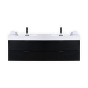 Kube Bath Bliss 80″ Black Wall Mount Double Sink Modern Bathroom Vanity - Plumbing Market