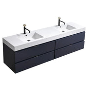 Kube Bath Bliss 80″ Blue Wall Mount Double Sink Modern Bathroom Vanity - Plumbing Market