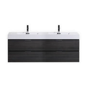 Kube Bath Bliss 80″ Gray Oak Wall Mount Double Sink Modern Bathroom Vanity - Plumbing Market