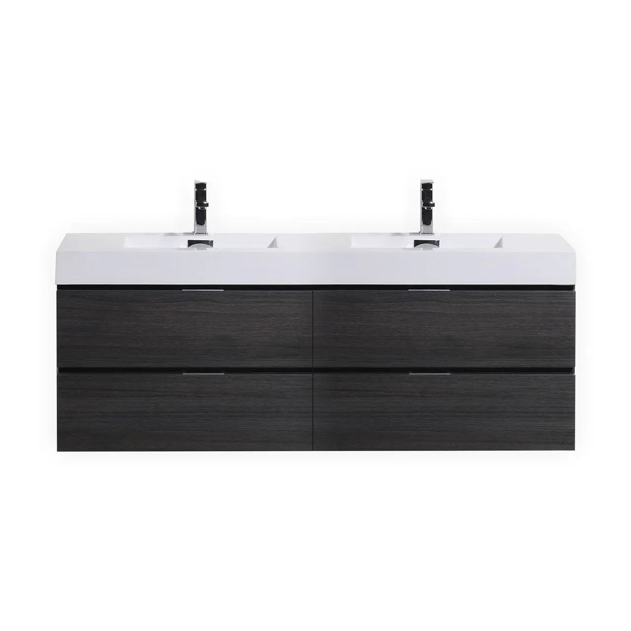Kube Bath Bliss 80″ Gray Oak Wall Mount Double Sink Modern Bathroom Vanity - Plumbing Market