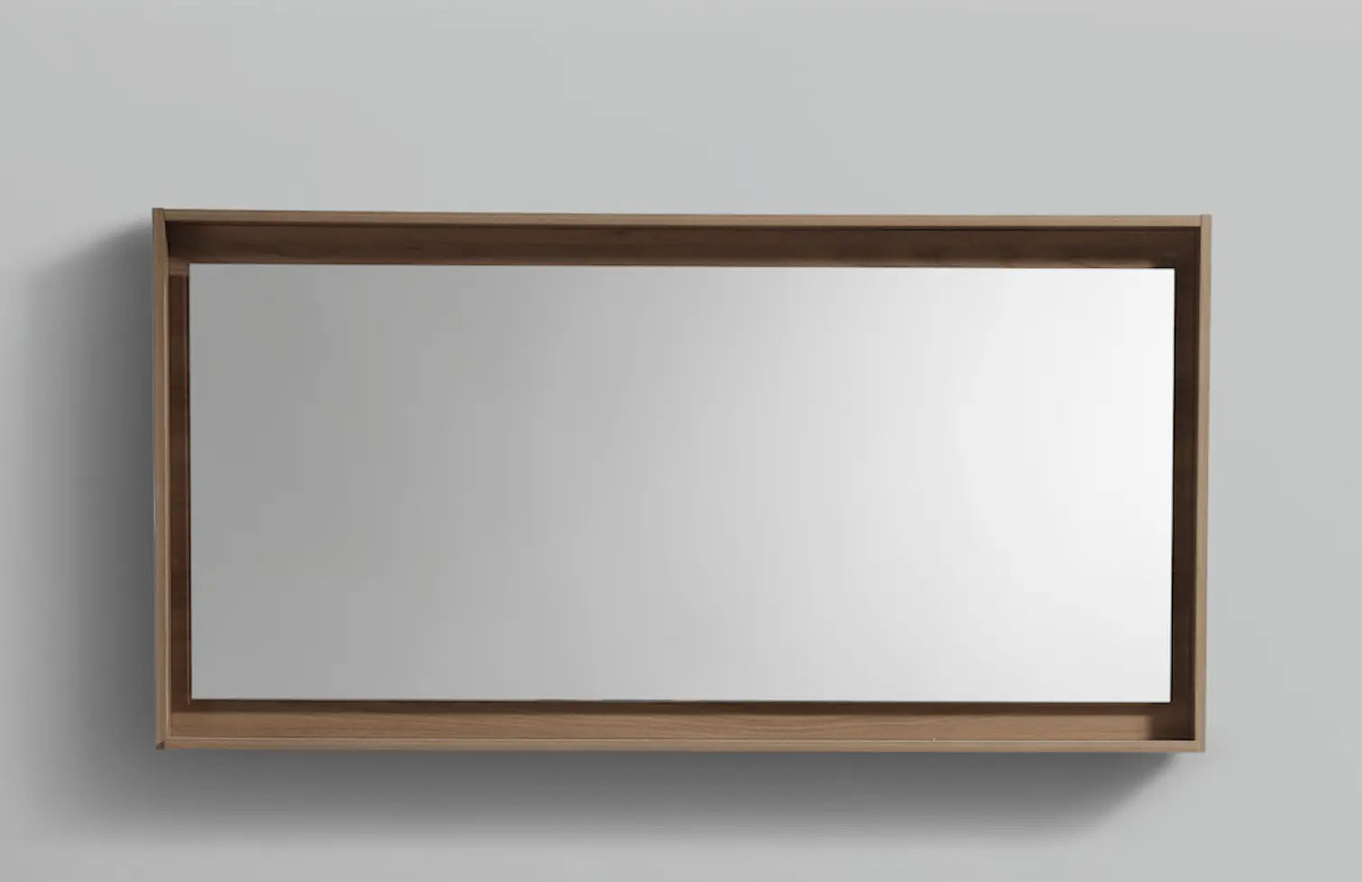 Kube Bath Bosco 60" Framed Mirror With Shelve Honey Oak Finish - Plumbing Market