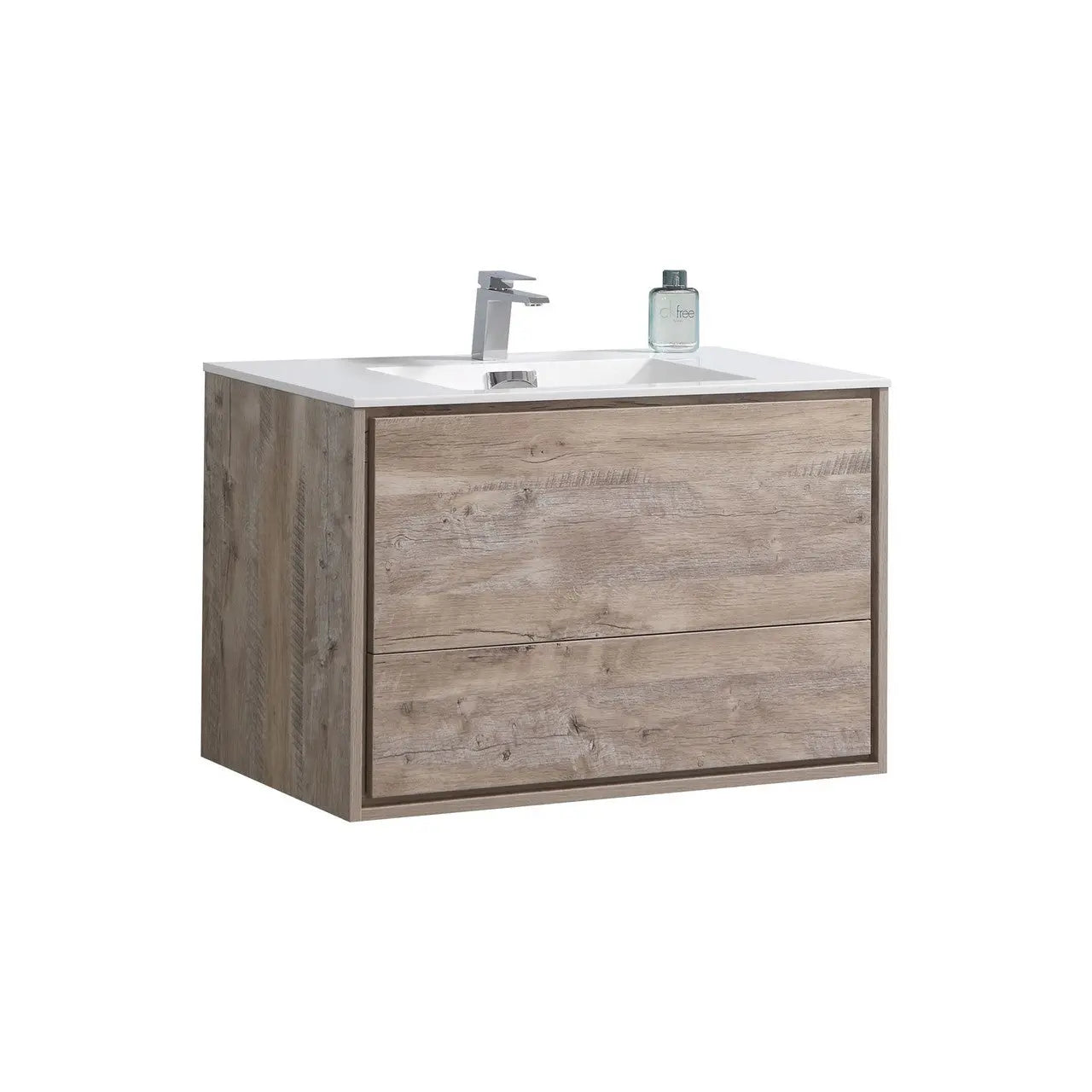 Kube Bath De Lusso 36″ Nature Wood Wall Mount Modern Bathroom Vanity - Plumbing Market