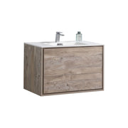 Kube Bath De Lusso 36″ Nature Wood Wall Mount Modern Bathroom Vanity - Plumbing Market