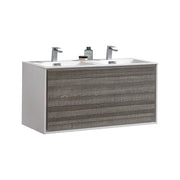 Kube Bath De Lusso 48″ Double Sink Ash Gray Wall Mount Modern Bathroom Vanity - Plumbing Market
