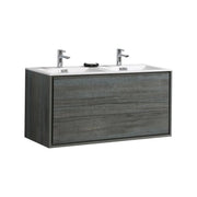 Kube Bath De Lusso 48″ Double Sink Ocean Gray Wall Mount Modern Bathroom Vanity - Plumbing Market