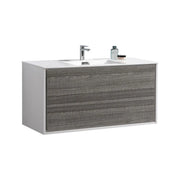 Kube Bath De Lusso 48″ Single Sink Ash Gray Wall Mount Modern Bathroom Vanity - Plumbing Market