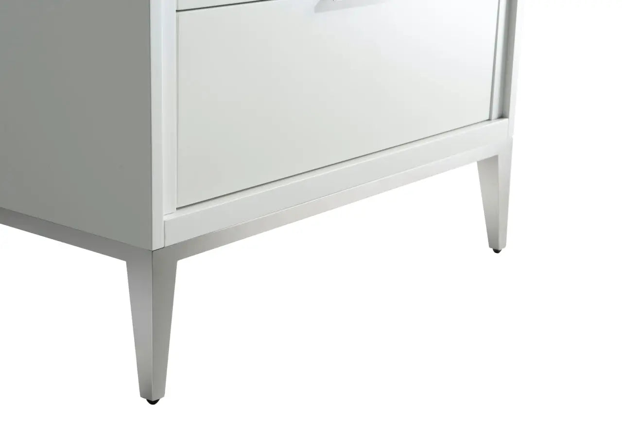 Kube Bath Divani 30″ Gloss White Single Sink Vanity W/ Quartz Counter Top - Plumbing Market