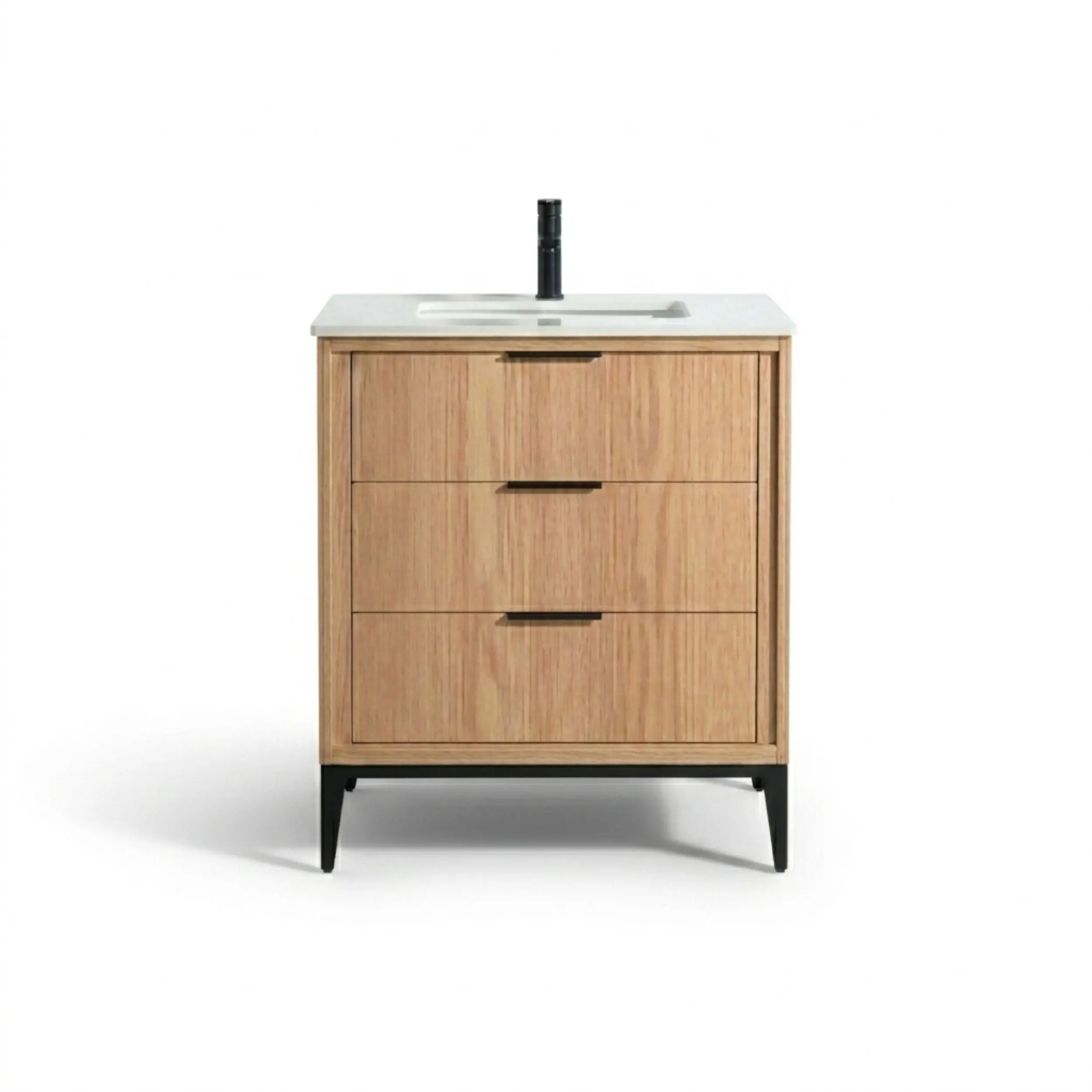 Kube Bath Divani 30” Oakwood Vanity W/ Quartz Counter Top