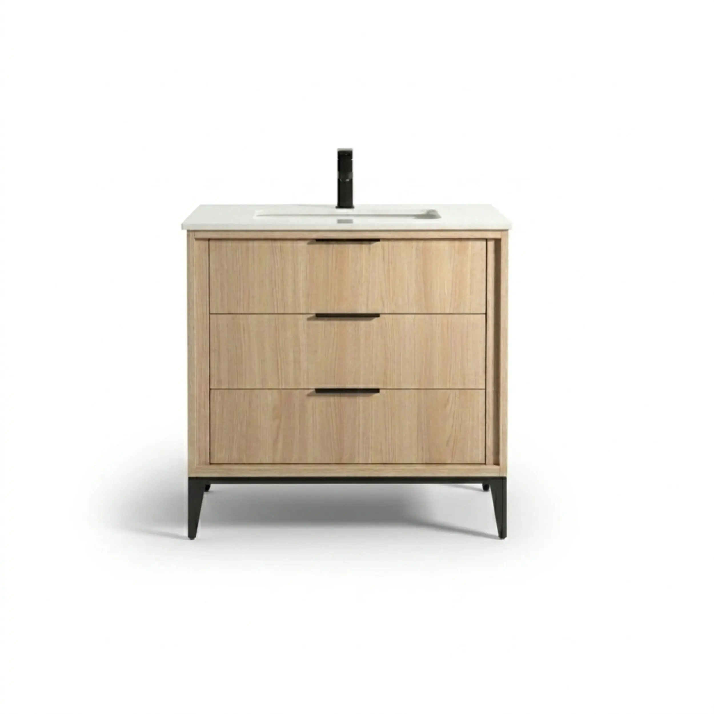 Kube Bath Divani 36” Oakwood Vanity W/ Quartz Counter Top