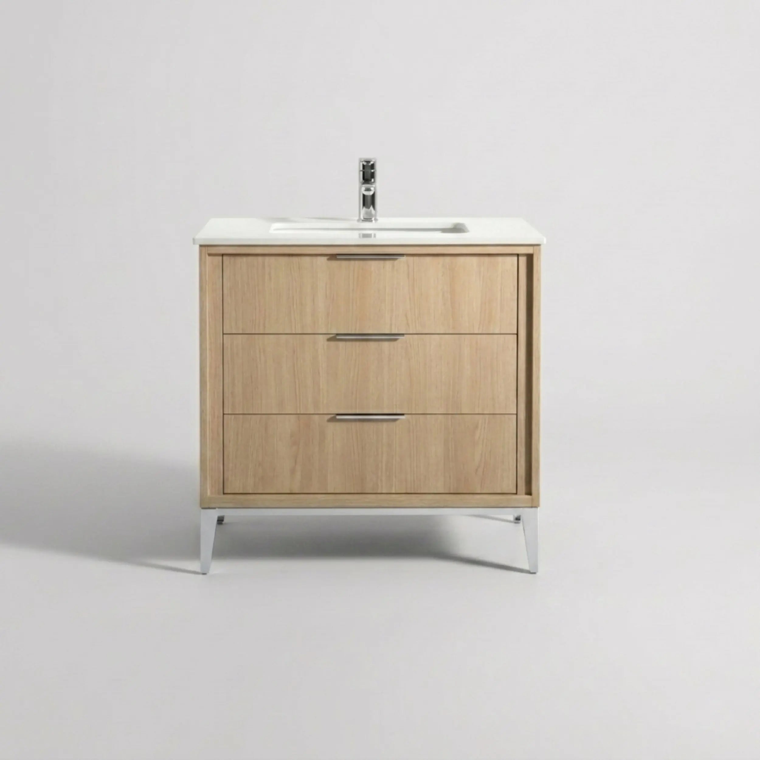 Kube Bath Divani 36” Oakwood Vanity W/ Quartz Counter Top