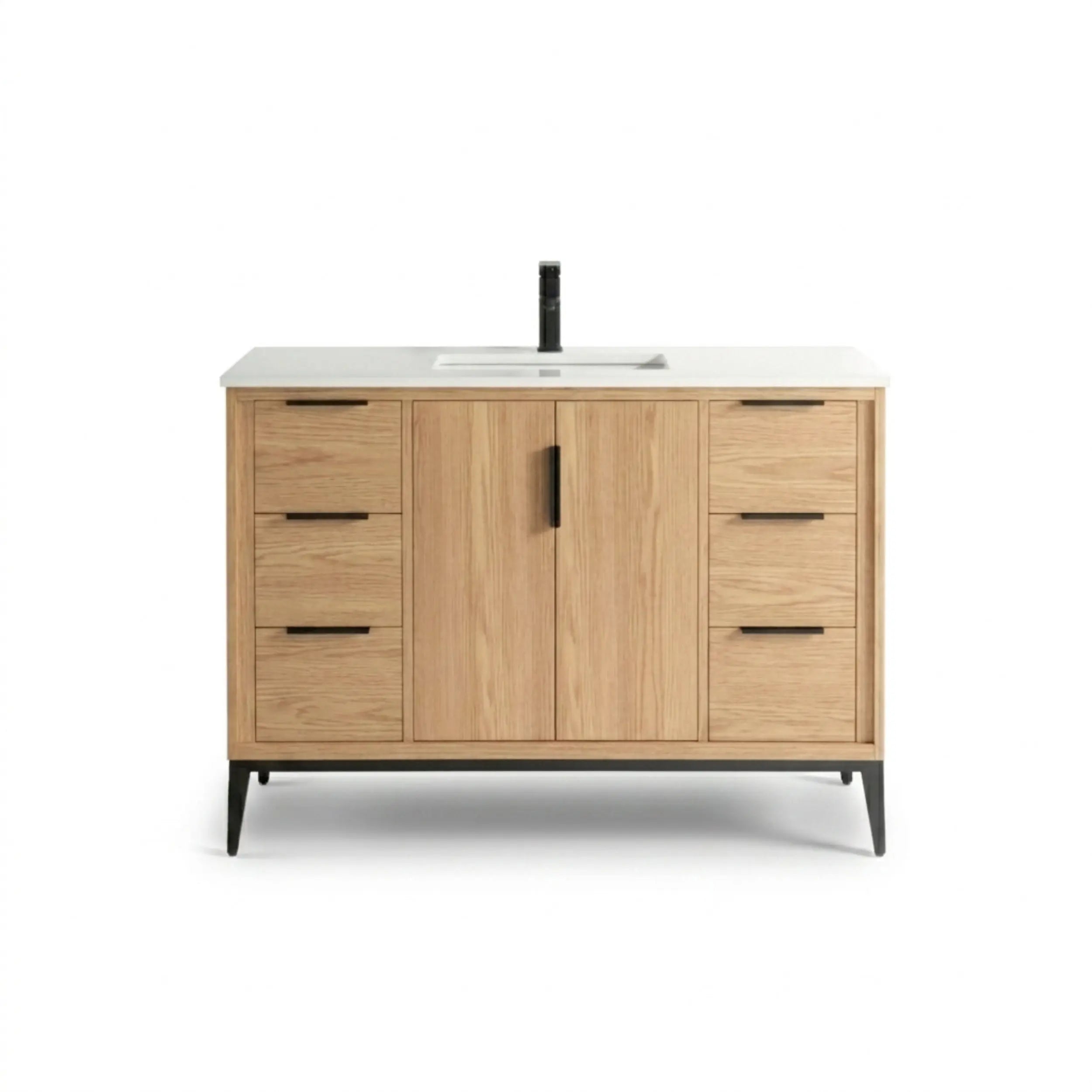 Kube Bath Divani 48” Oakwood Vanity W/ Quartz Counter Top