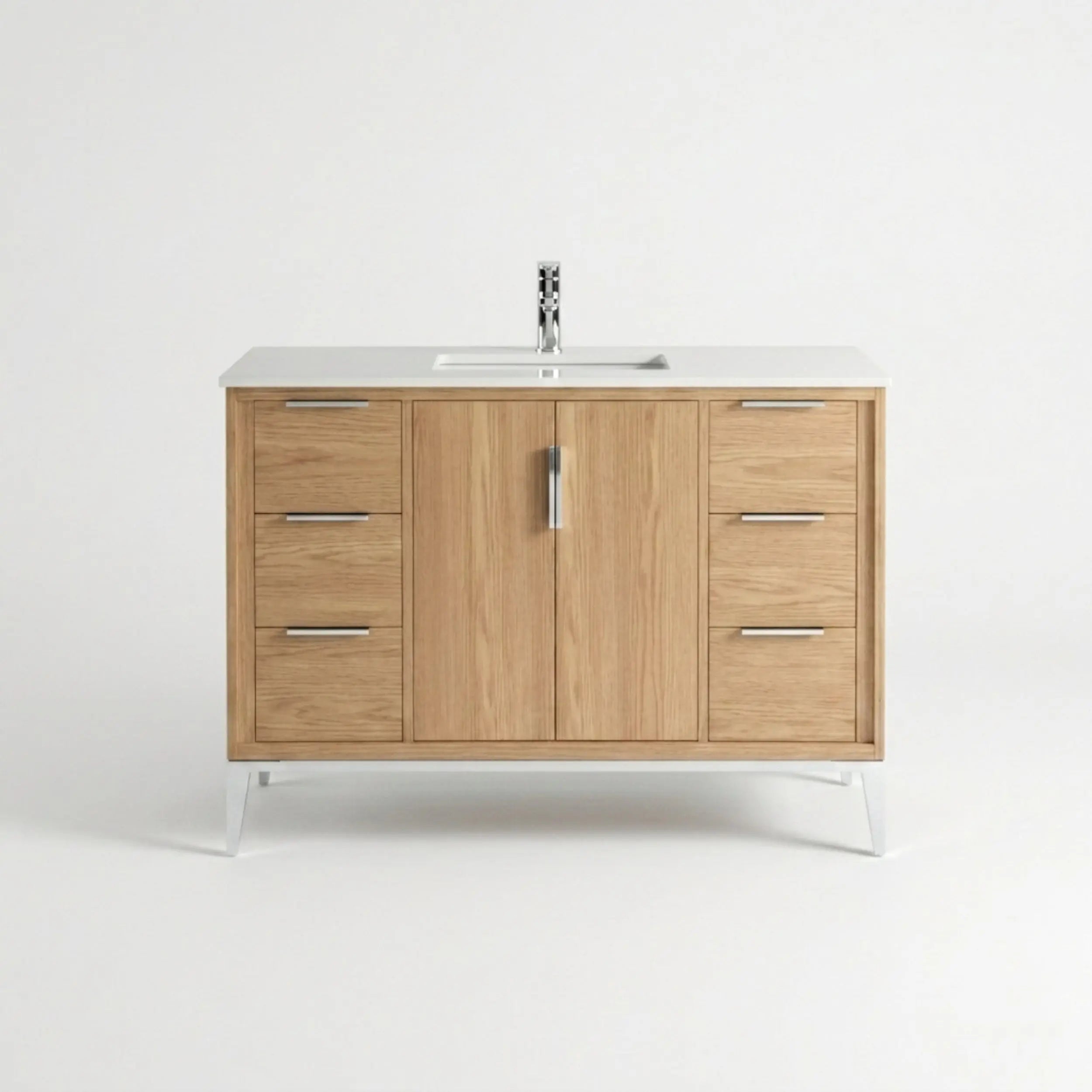 Kube Bath Divani 48” Oakwood Vanity W/ Quartz Counter Top