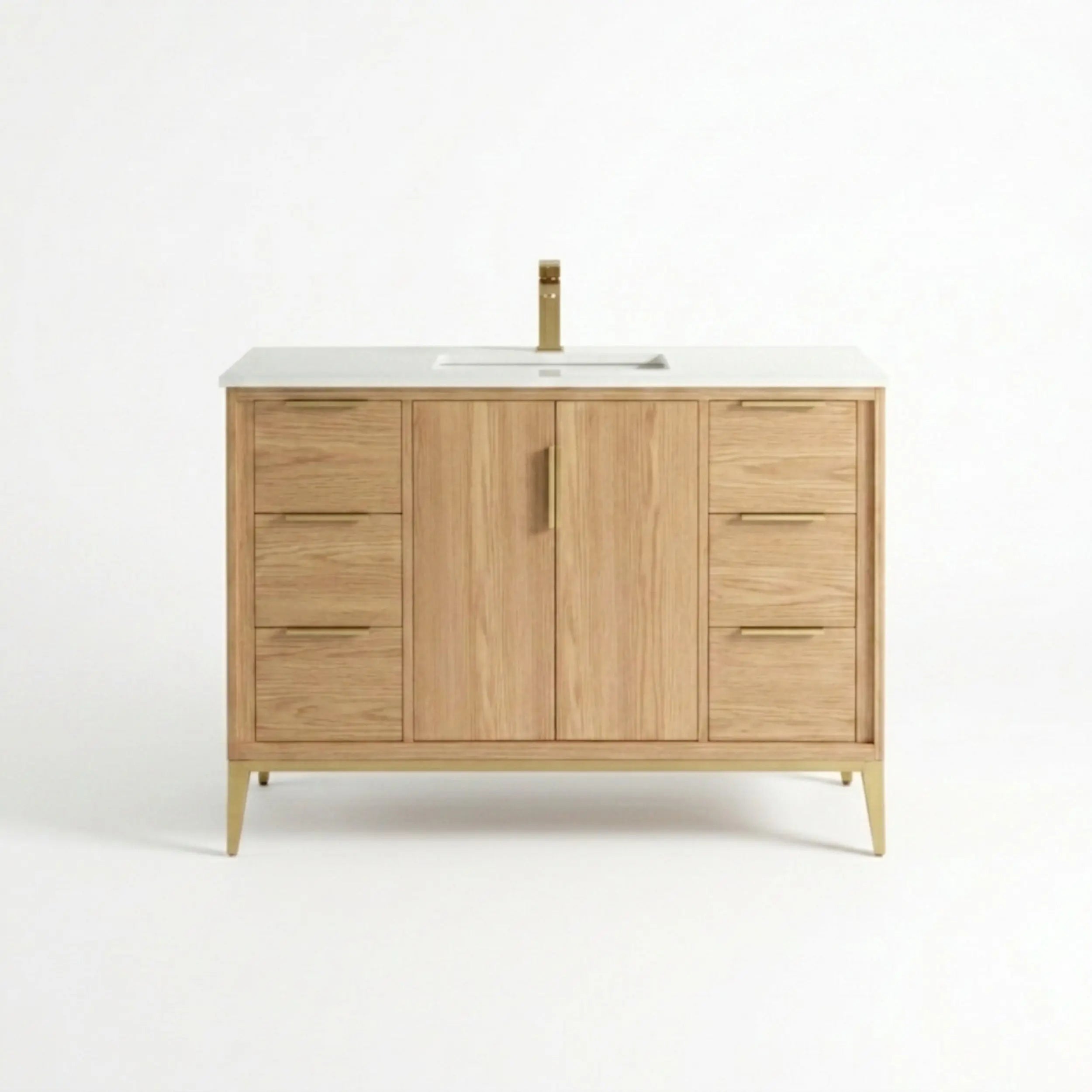 Kube Bath Divani 48” Oakwood Vanity W/ Quartz Counter Top