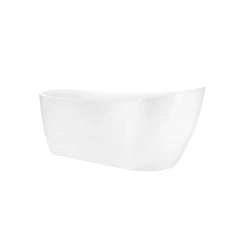 Kube Bath Kube 66.9 Inch White Freestanding Bathtub End Drain - Plumbing Market