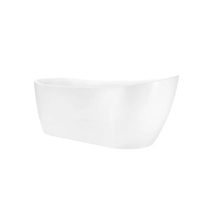 Kube Bath Kube 66.9 Inch White Freestanding Bathtub End Drain - Plumbing Market