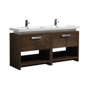Kube Bath Levi 63″ Rose Wood Modern Bathroom Vanity W/ Cubby Hole - Plumbing Market