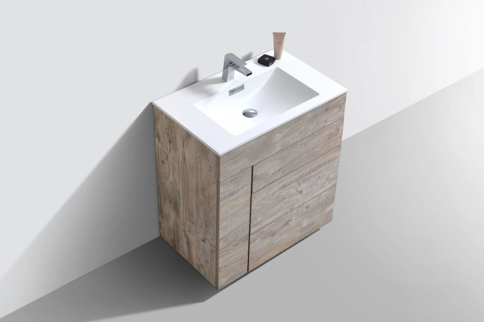 Kube Bath Milano 30″ Nature Wood Floor Mount Modern Bathroom Vanity - Plumbing Market