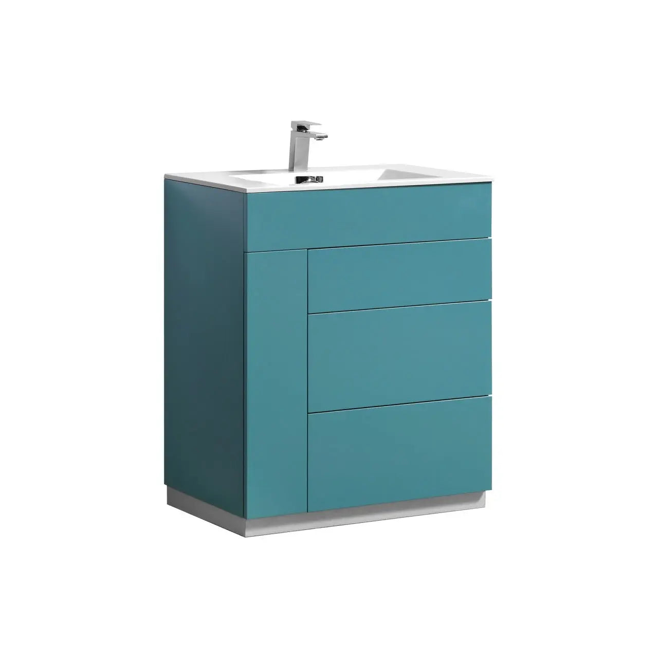 Kube Bath Milano 30″ Teal Green Floor Mount Modern Bathroom Vanity - Plumbing Market