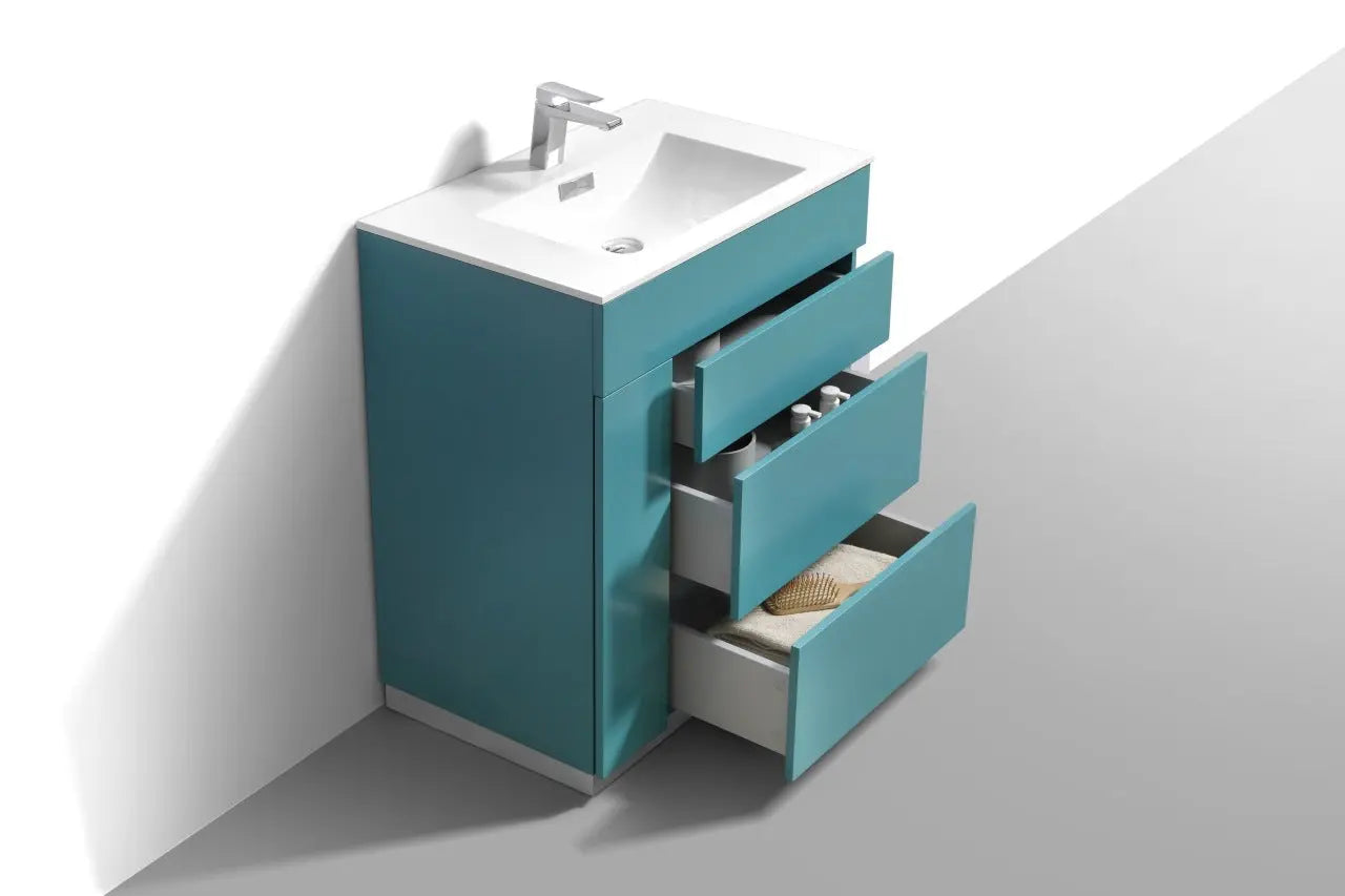 Kube Bath Milano 30″ Teal Green Floor Mount Modern Bathroom Vanity - Plumbing Market