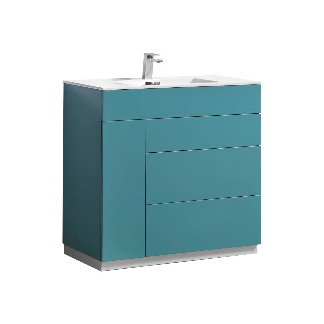 Kube Bath Milano 36″ Teal Green Floor Mount Modern Bathroom Vanity - Plumbing Market
